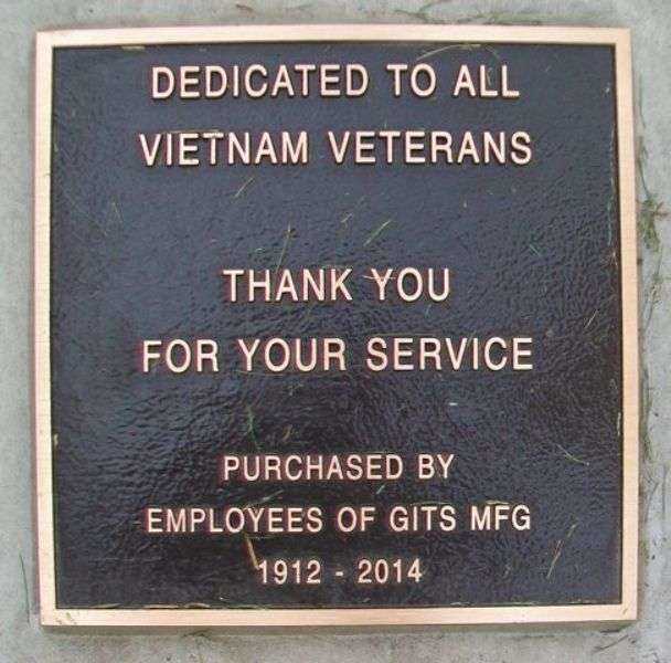 GITS MFG VIETNAM VETERANS MEMORIAL PLAQUE