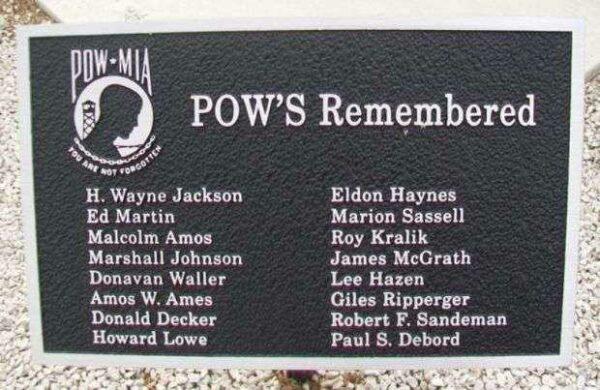 CRESTON POW’S REMEMBERED MEMORIAL PLAQUE