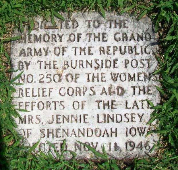 SHENANDOAH GRAND ARMY OF THE REPUBLIC MEMORIAL TABLET