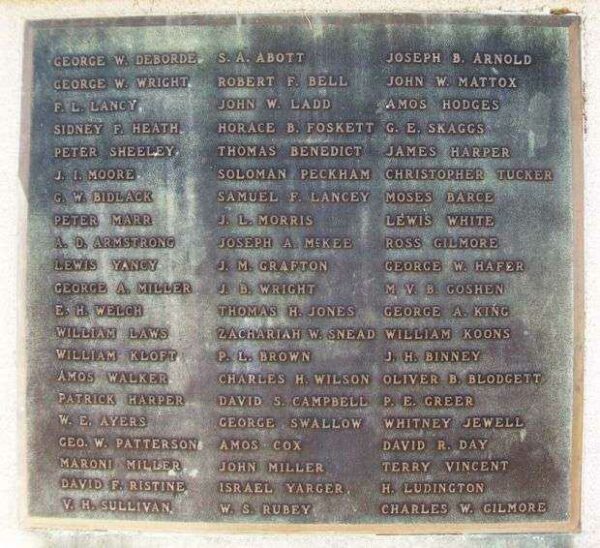 SHENANDOAH CIVIL WAR MEMORIAL PLAQUE B