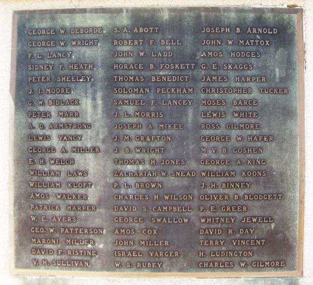 SHENANDOAH CIVIL WAR MEMORIAL PLAQUE B