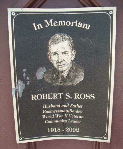 ROBERT S. ROSS MEMORIAL CLOCK PLAQUE