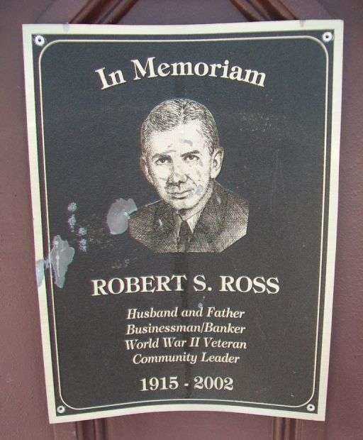ROBERT S. ROSS MEMORIAL CLOCK PLAQUE