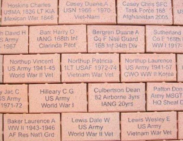 COMPANY “F” MEMORIAL PARK VETERANS MEMORIAL BRICKS B
