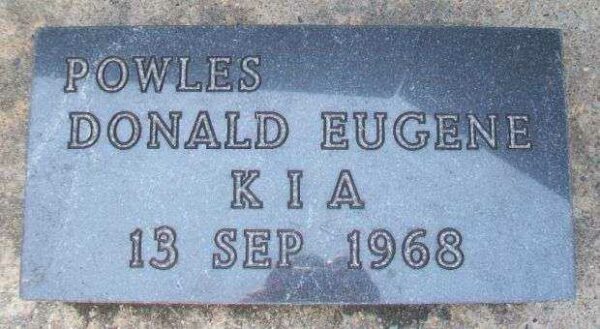 POWLES DONALD EUGENE KIA MEMORIAL PAVER