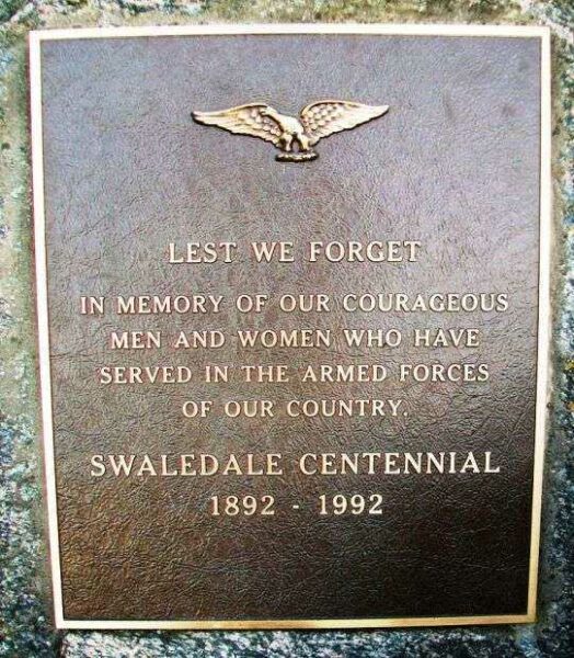 SWALEDALE VETERANS MEMORIAL PLAQUE