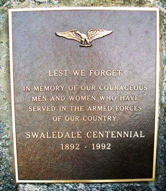 SWALEDALE VETERANS MEMORIAL PLAQUE