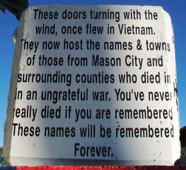 MASON CITY VIETNAM WAR MEMORIAL STONE A