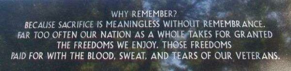 MASON CITY AREA VETERANS MONUMENT STONE I