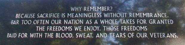 MASON CITY AREA VETERANS MONUMENT STONE I