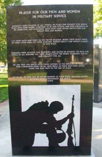 MASON CITY AREA VETERANS MONUMENT PRAYER STONE