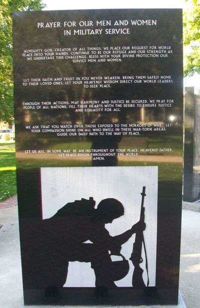 MASON CITY AREA VETERANS MONUMENT PRAYER STONE