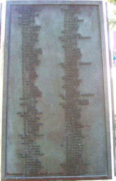 UNION SOLDIERS MONUMENT PLAQUE C
