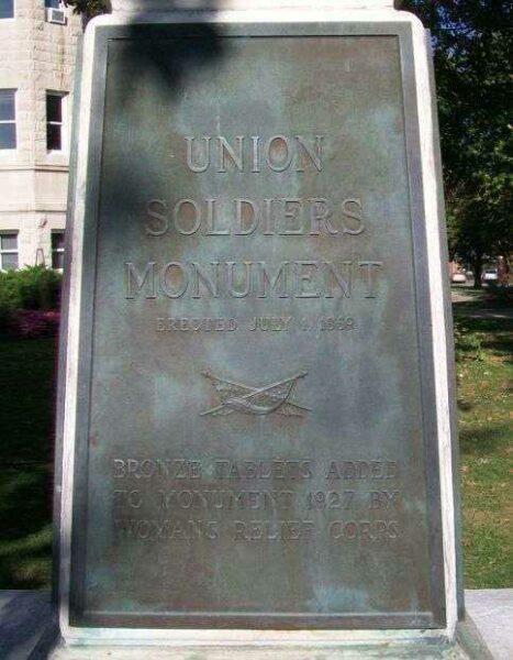 UNION SOLDIERS MONUMENT PLAQUE A