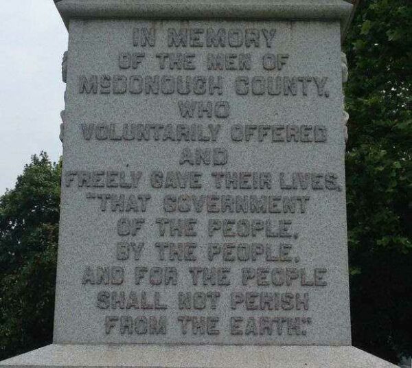 MCDONOUGH COUNTY CIVIL WAR MEMORIAL STONE A