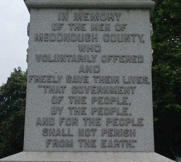 MCDONOUGH COUNTY CIVIL WAR MEMORIAL STONE A