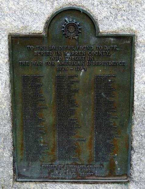 WARREN COUNTY REVOLUTIONARY WAR MEMORIAL PLAQUE