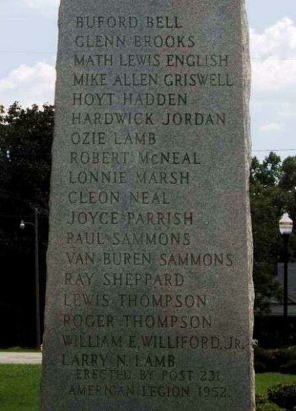 GLASCOCK COUNTY VETERANS MEMORIAL STONE B