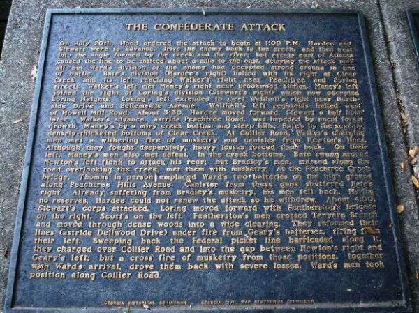 THE BATTLE OF PEACHTREE CREEK MEMORIAL TABLET #5