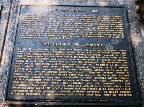 THE BATTLE OF PEACHTREE CREEK MEMORIAL TABLET #4
