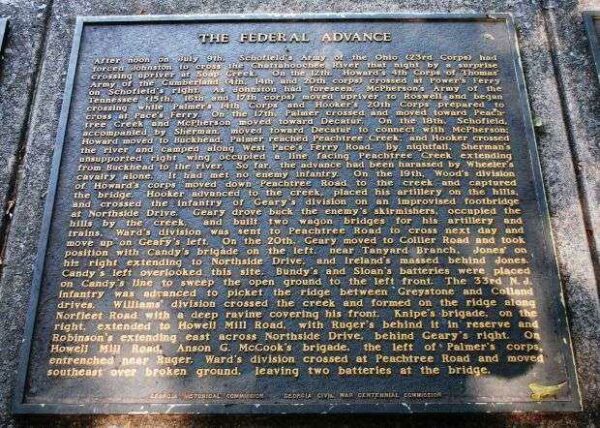 THE BATTLE OF PEACHTREE CREEK MEMORIAL TABLET #3
