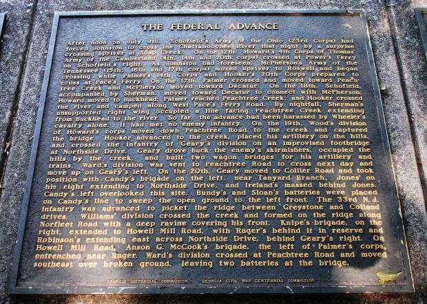THE BATTLE OF PEACHTREE CREEK MEMORIAL TABLET #3
