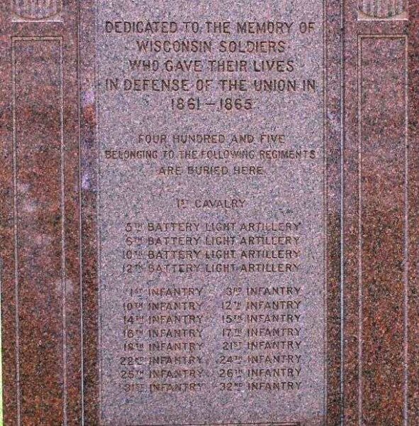 WISCONSIN CIVIL WAR SOLDIERS MEMORIAL MARIETTA CEMETERY DEDICATION STONE