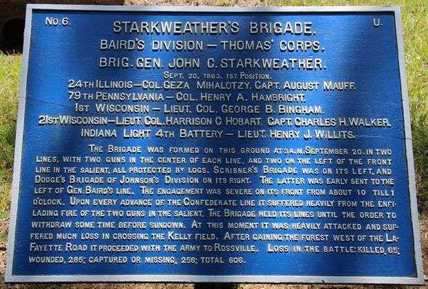 STARKWESTHER’S BRIGADE WAR MEMORIAL PLAQUE