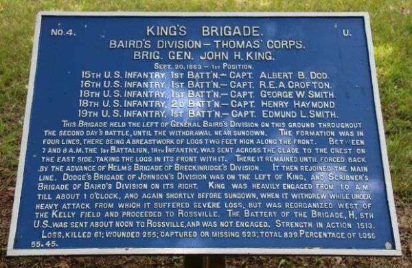 KING’S BRIGADE BAIRD’S DIVISION WAR MEMORIAL PLAQUE 7 AND 8 A.M.