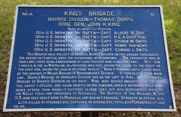 KING’S BRIGADE BAIRD’S DIVISION WAR MEMORIAL PLAQUE 7 AND 8 A.M.
