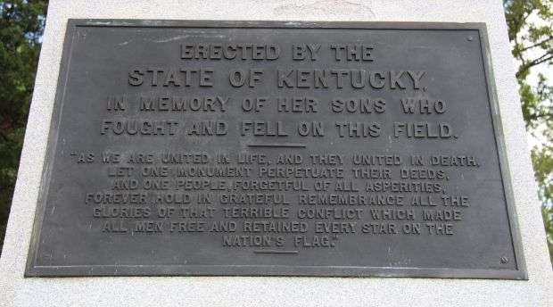 STATE OF KENTUCKY BATTLE OF CHICKAMUGA WAR MEMORIAL PLAQUE A