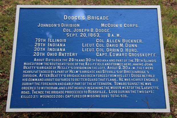 DODGE’S BRIGADE WAR MEMORIAL PLAQUE 8 A.M.