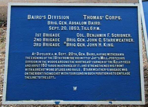 BAIRD’S DIVISION THOMAS’ CORPS WAR MEMORIAL PLAQUE A