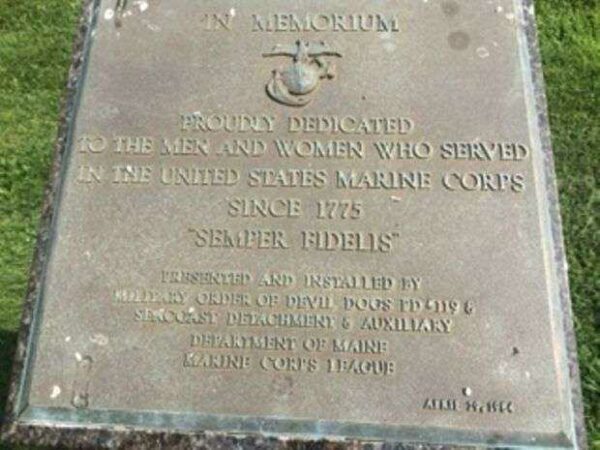 KITTERY USMC MEMORIAL PLAQUE
