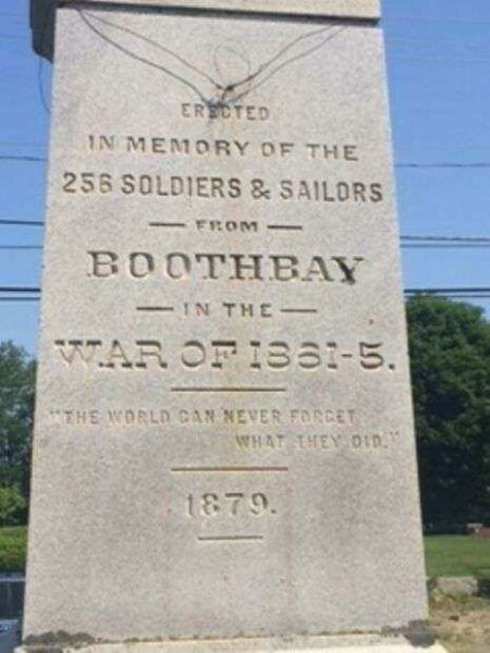 BOOTHBAY CIVIL WAR MEMORIAL DEDICATION STONE
