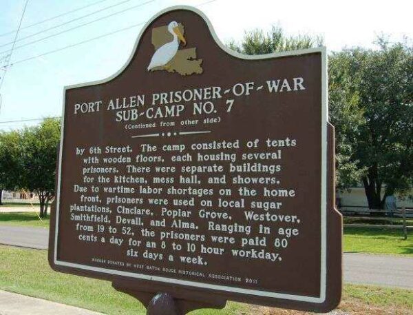 PORT ALLEN PRISONERS-OF-WAR MEMORIAL MARKER BACK