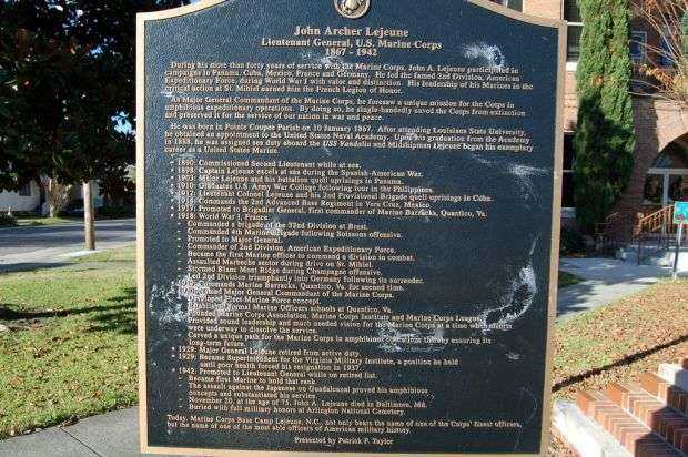 NEW ROADS JOHN ARCHER LEJEUNE WAR MEMORIAL PLAQUE