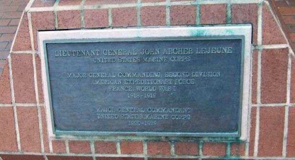 JOHN ARCHER LEJEUNE WAR MEMORIAL PLAQUE B