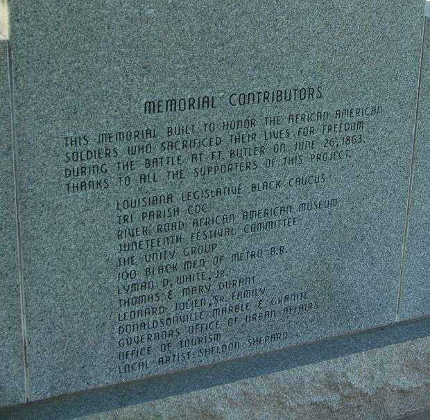 FORT BUTLER AFRICAN AMERICAN SOLDIER MEMORIAL DEDICATION STONE