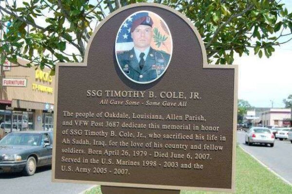 SSG TIMOTHY B. COLE, JR WAR MEMORIAL MARKER