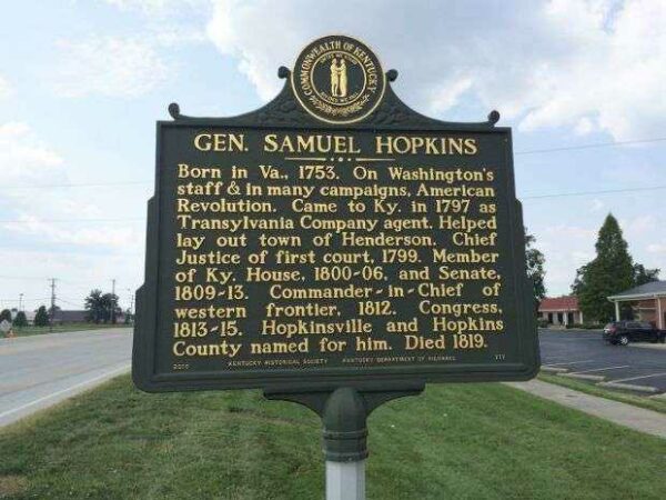 GEN. SAMUEL HOPKINS WAR MEMORIAL MARKER