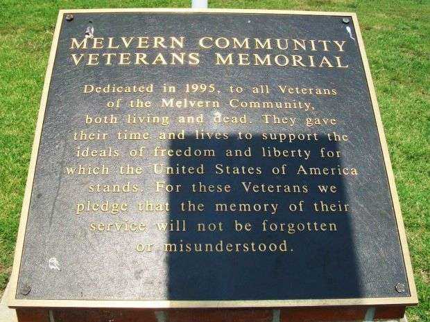MELVERN COMMUNITY VETERANS MEMORIAL PLAQUE