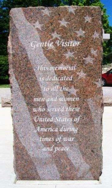 LEAVENWORTH VETERANS MEMORIAL DEDICATION STONE