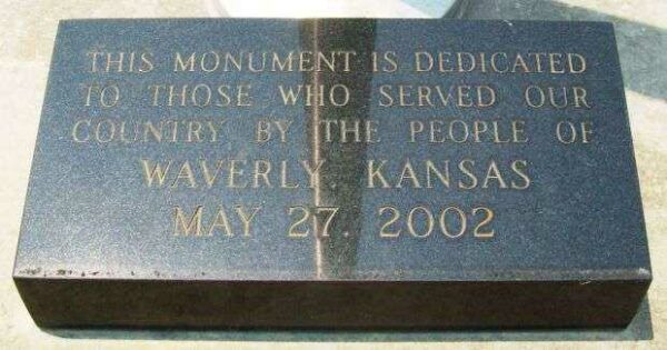 WAVERLY VETERANS MONUMENT DEDICATION STONE