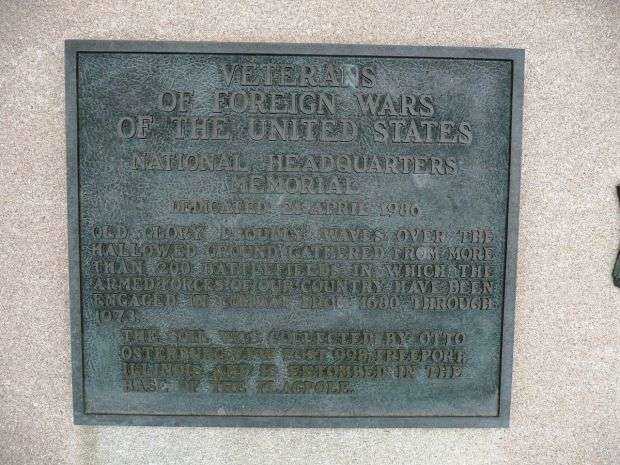 VETERANS OF FOREIGN WARS OF THE UNITED STATES NATIONAL HEADQUARTERS MEMORIAL PLAQUE