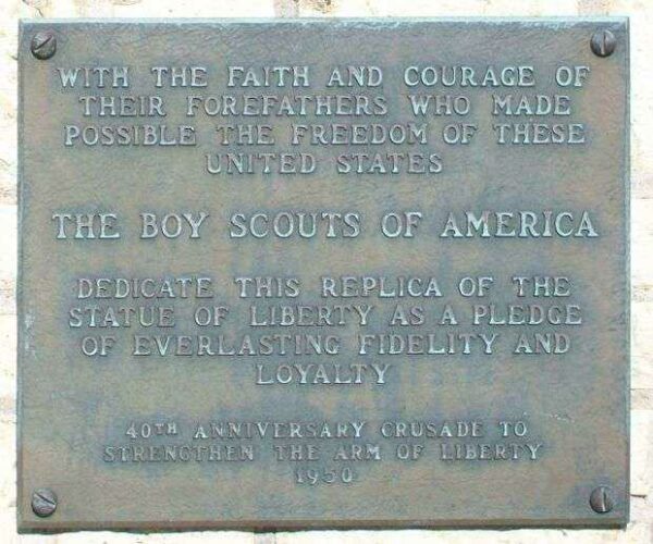 KANSAS CITY REPLICA OF THE STATUE OF LIBERTY MEMORIAL PLAQUE