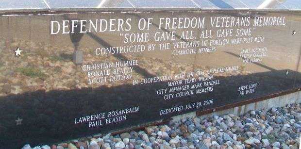 DEFENDERS OF FREEDOM VETERANS MEMORIAL STONE A