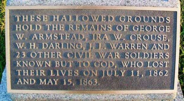 THESE HALLOWED GROUNDS CIVIL WAR MEMORIAL PLAQUE