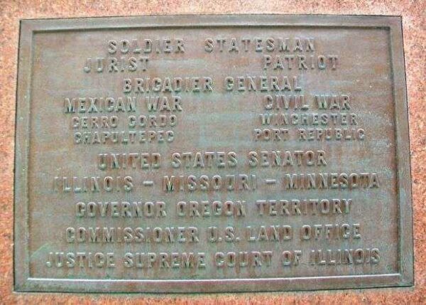 GENERAL JAMES SHIELDS MEMORIAL PLAQUE B