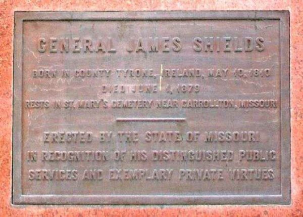 GENERAL JAMES SHIELDS MEMORIAL PLAQUE A